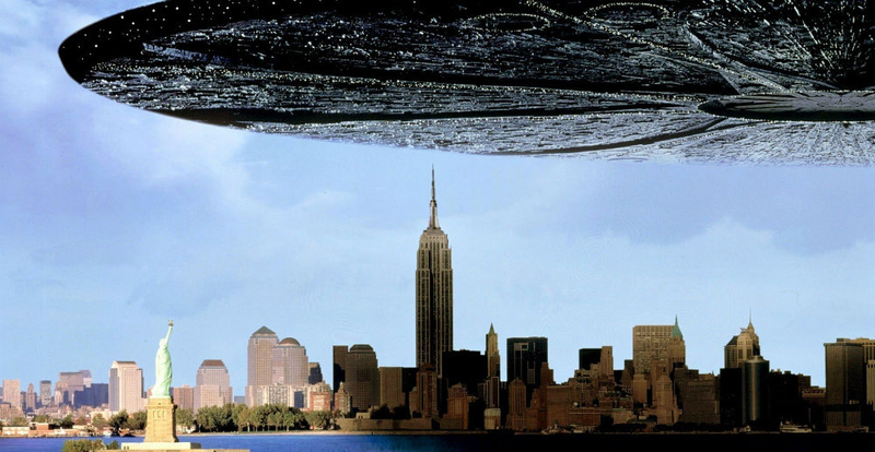 Aliens invade New York in Independence Day.